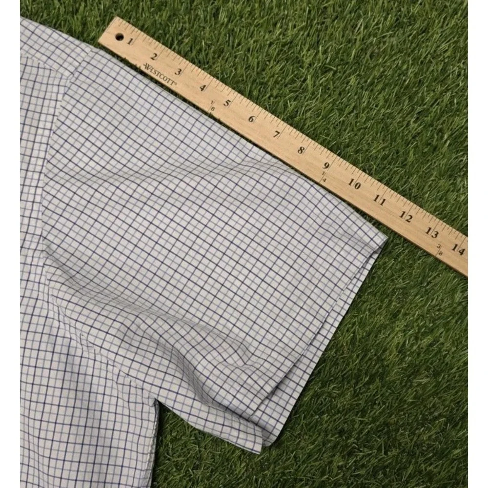 Polo Ralph Lauren 3XB Big Tall Blue Plaid Button Shirt 100% Cotton Stretch